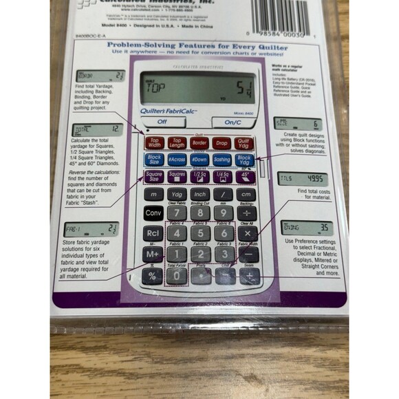 NEW Calculated Industries‎ Quilter’s FabriCalc Quilt Design & Fabric Estimator - Picture 7 of 7